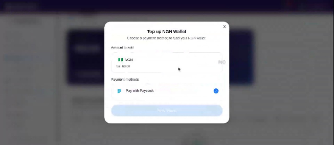 Mercurie fund wallet modal.